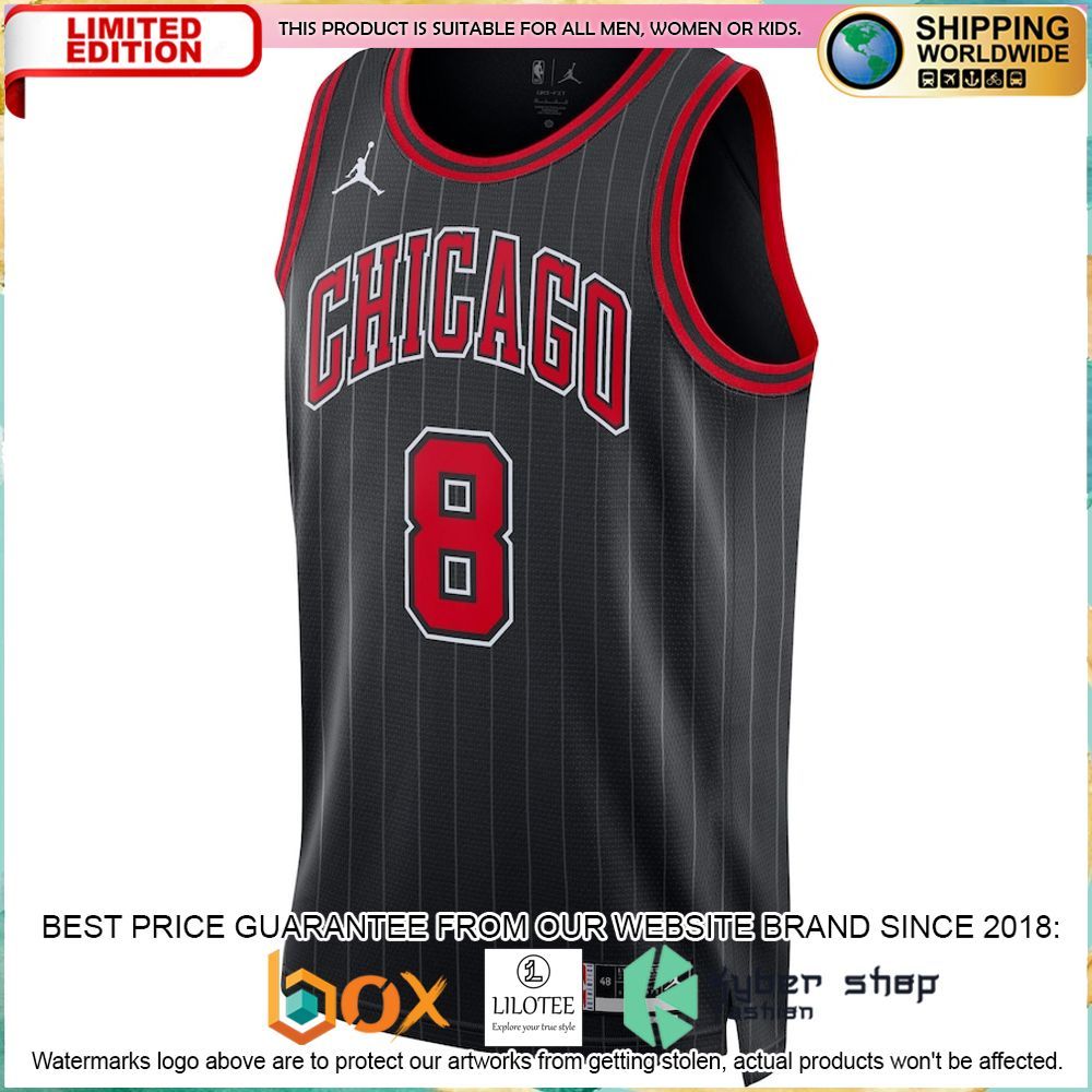 zach lavine chicago bulls jordan brand 2022 23 black basketball jersey 2 122