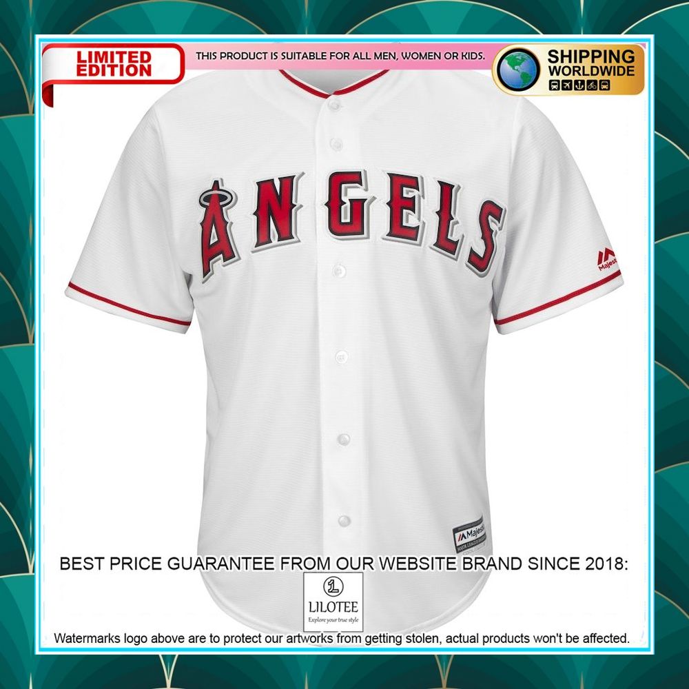 zack cozart los angeles angels majestic home cool base player white baseball jersey 2 528