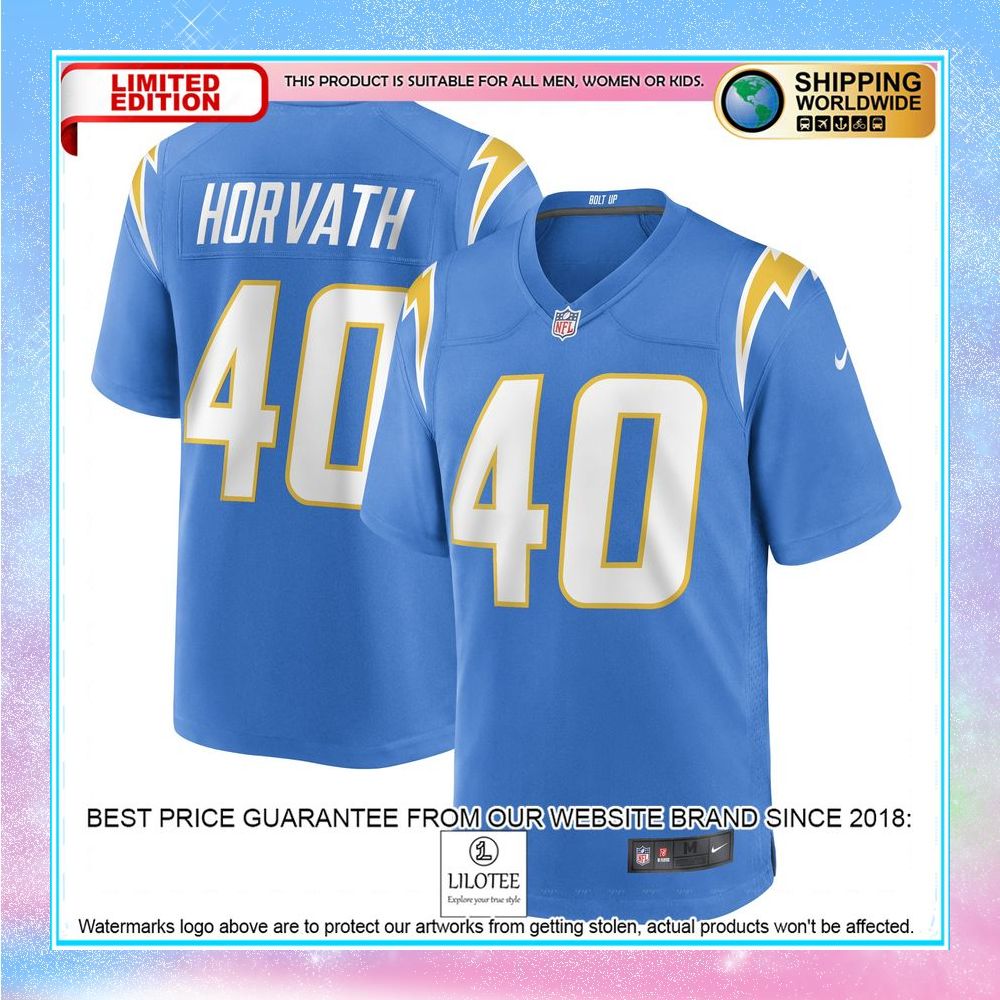 zander horvath los angeles chargers powder blue football jersey 1 21