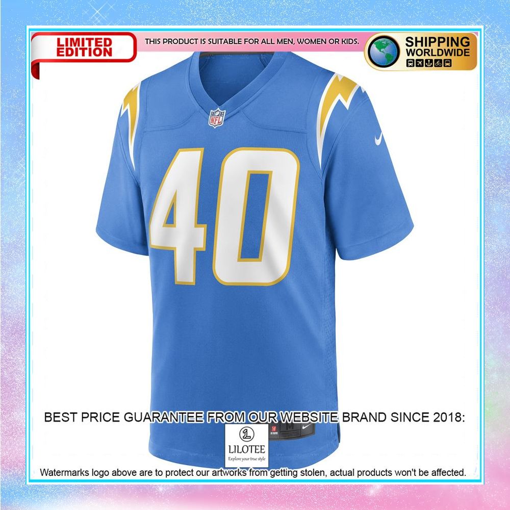 zander horvath los angeles chargers powder blue football jersey 2 888