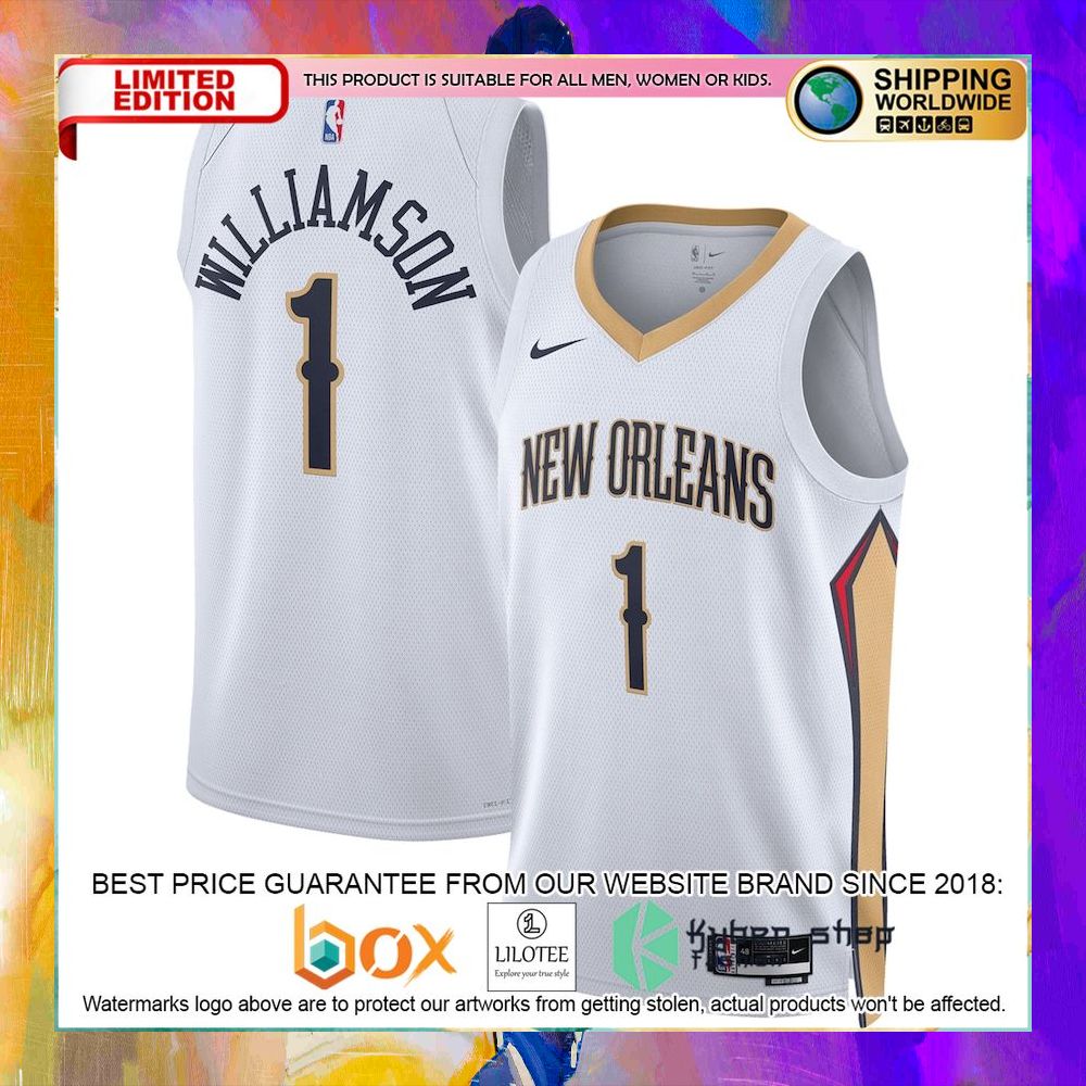 zion williamson new orleans pelicans 2022 23 white basketball jersey 1 456
