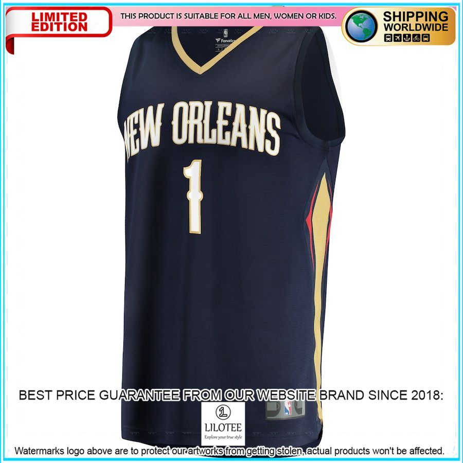 zion williamson new orleans pelicans navy basketball jersey 2 249