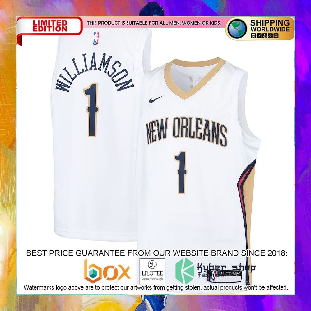 zion williamson new orleans pelicans nba white basketball jersey 1 20