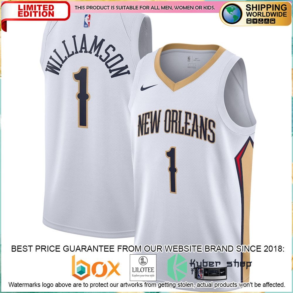 zion williamson new orleans pelicans nike 2020 21 white basketball jersey 1 259