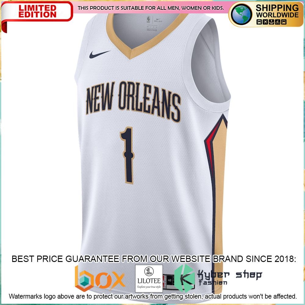 zion williamson new orleans pelicans nike 2020 21 white basketball jersey 2 409