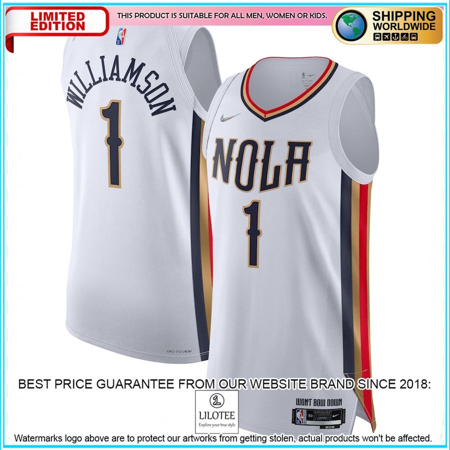 zion williamson new orleans pelicans nike 2021 22 white basketball jersey 1 420