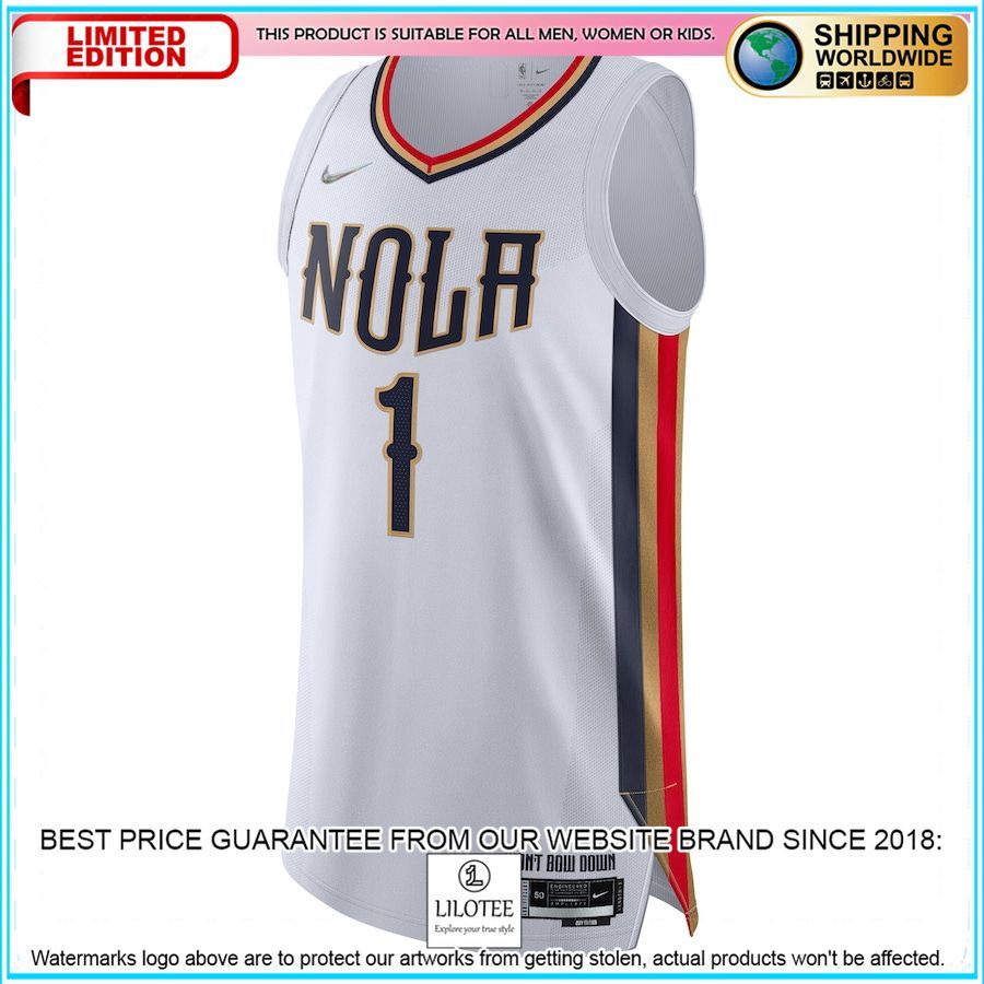 zion williamson new orleans pelicans nike 2021 22 white basketball jersey 2 331
