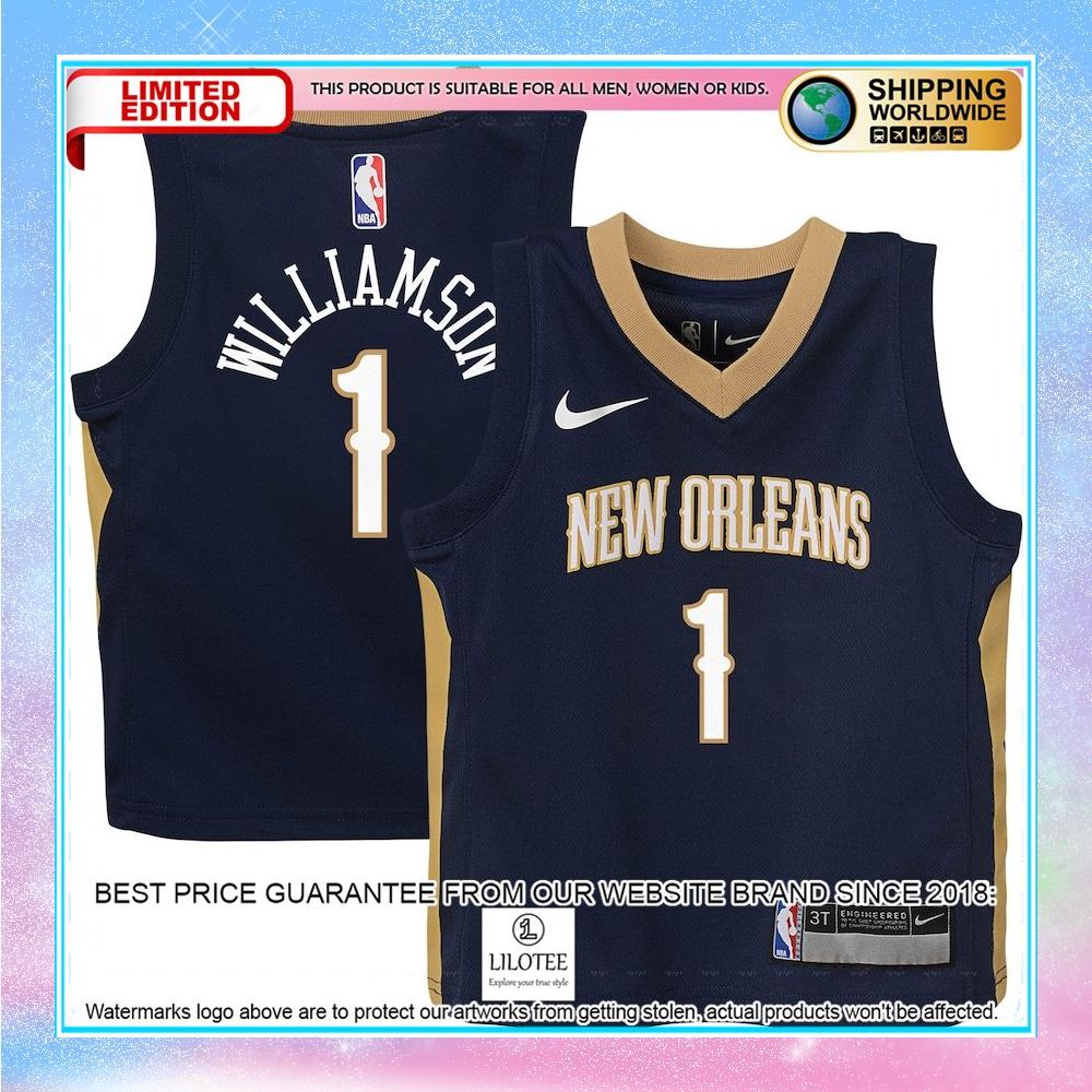 zion williamson new orleans pelicans nike toddler navy basketball jersey 1 731