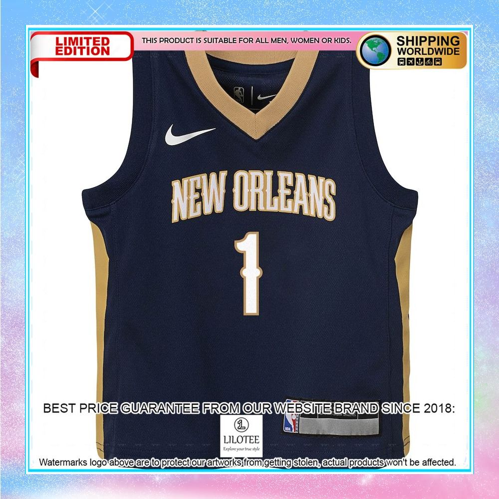 zion williamson new orleans pelicans nike toddler navy basketball jersey 2 154