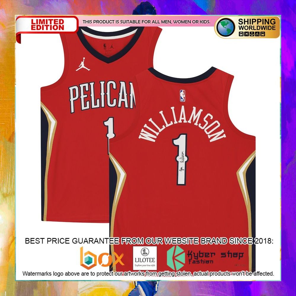 zion williamson new orleans pelicans team red basketball jersey 1 253