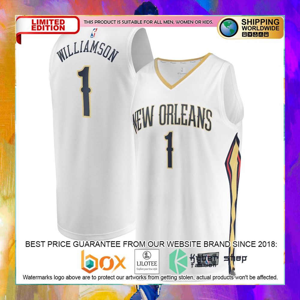zion williamson new orleans pelicans team white basketball jersey 1 491