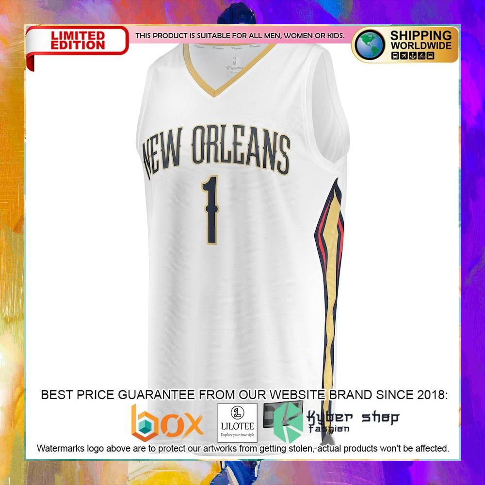 zion williamson new orleans pelicans team white basketball jersey 2 722