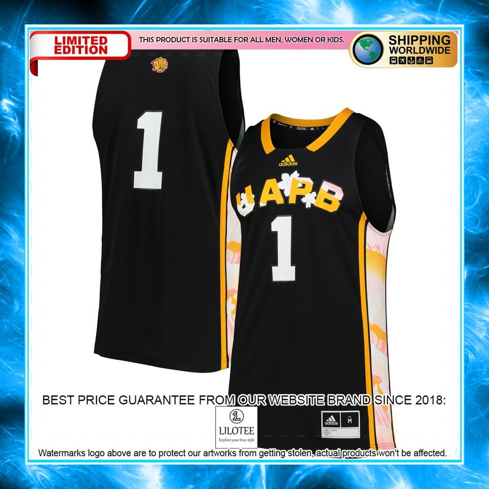 1 arkansas pine bluff golden lions adidas honoring black excellence black basketball jersey 1 878