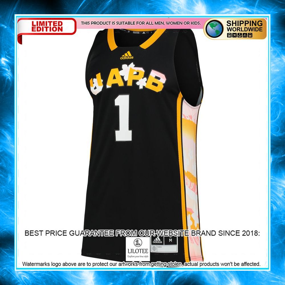 1 arkansas pine bluff golden lions adidas honoring black excellence black basketball jersey 2 369