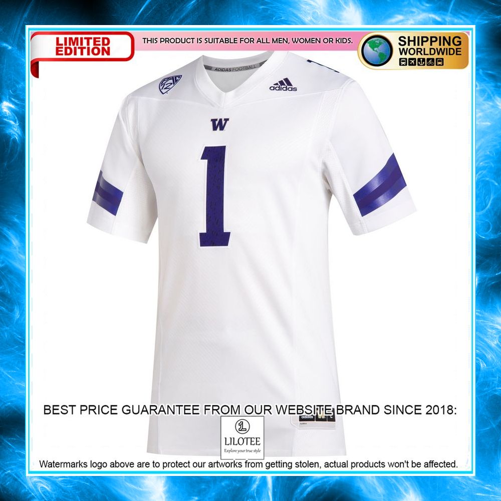 1 washington huskies adidas premier white football jersey 2 458
