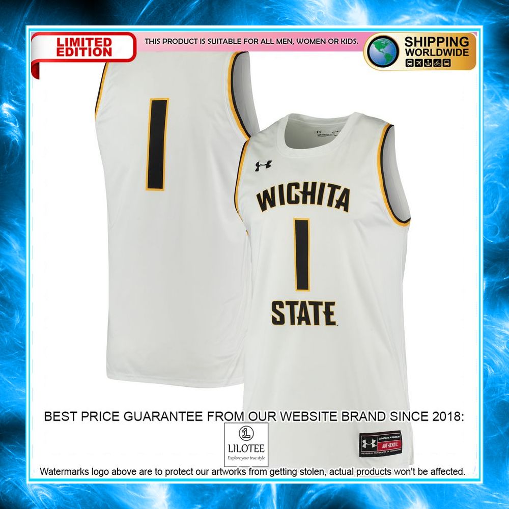 1 wichita state shockers under armour white basketball jersey 1 455