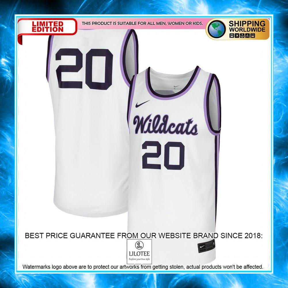 20 kansas state wildcats nike team white basketball jersey 1 867