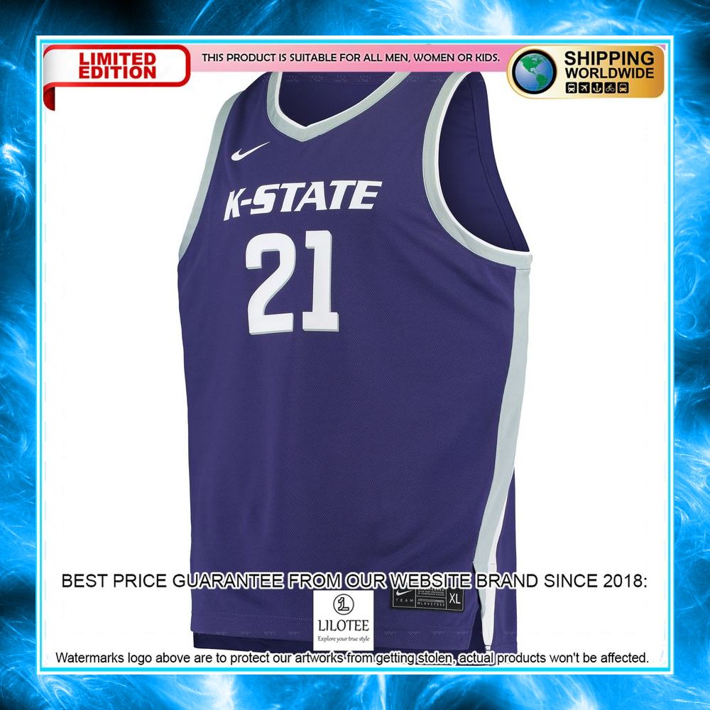 21 kansas state wildcats nike purple basketball jersey 2 236