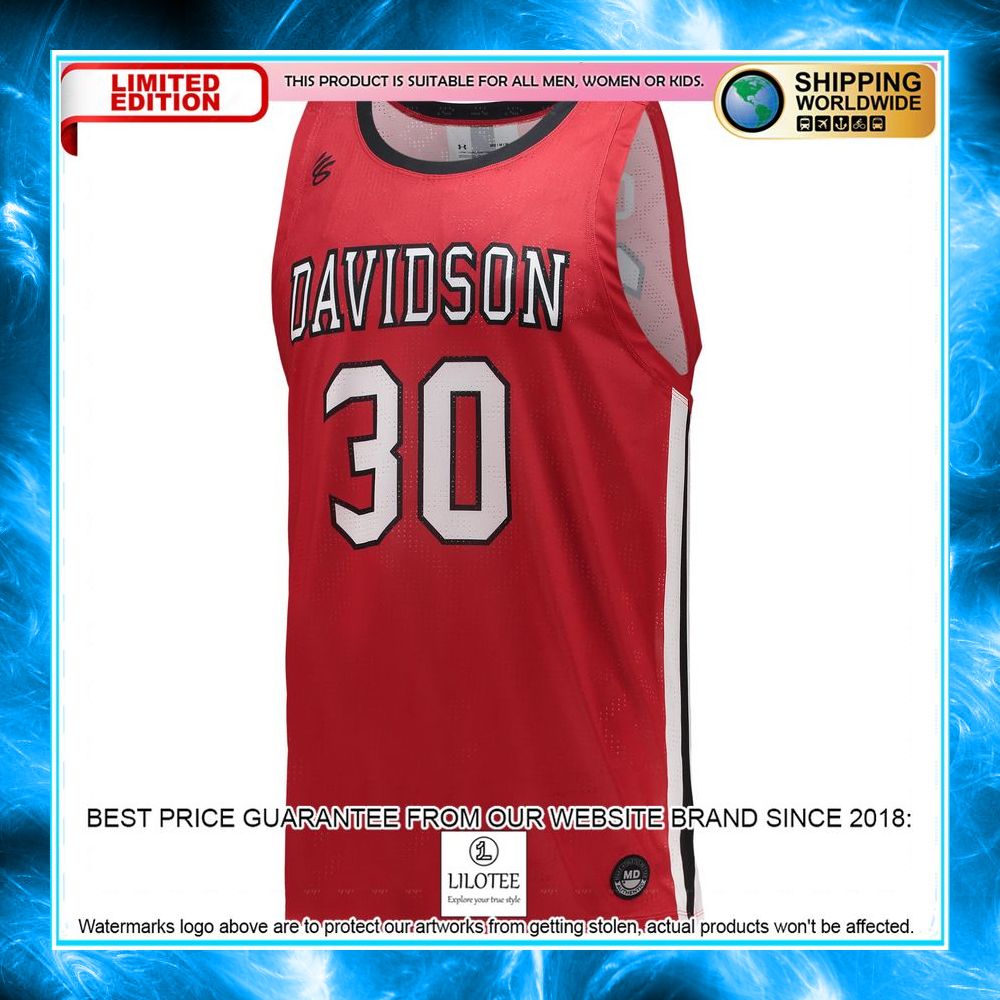 30 davidson wildcats under armour throwback college red basketball jersey 2 923