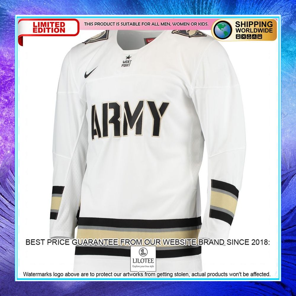 army black knights replica white hockey jersey 2 504