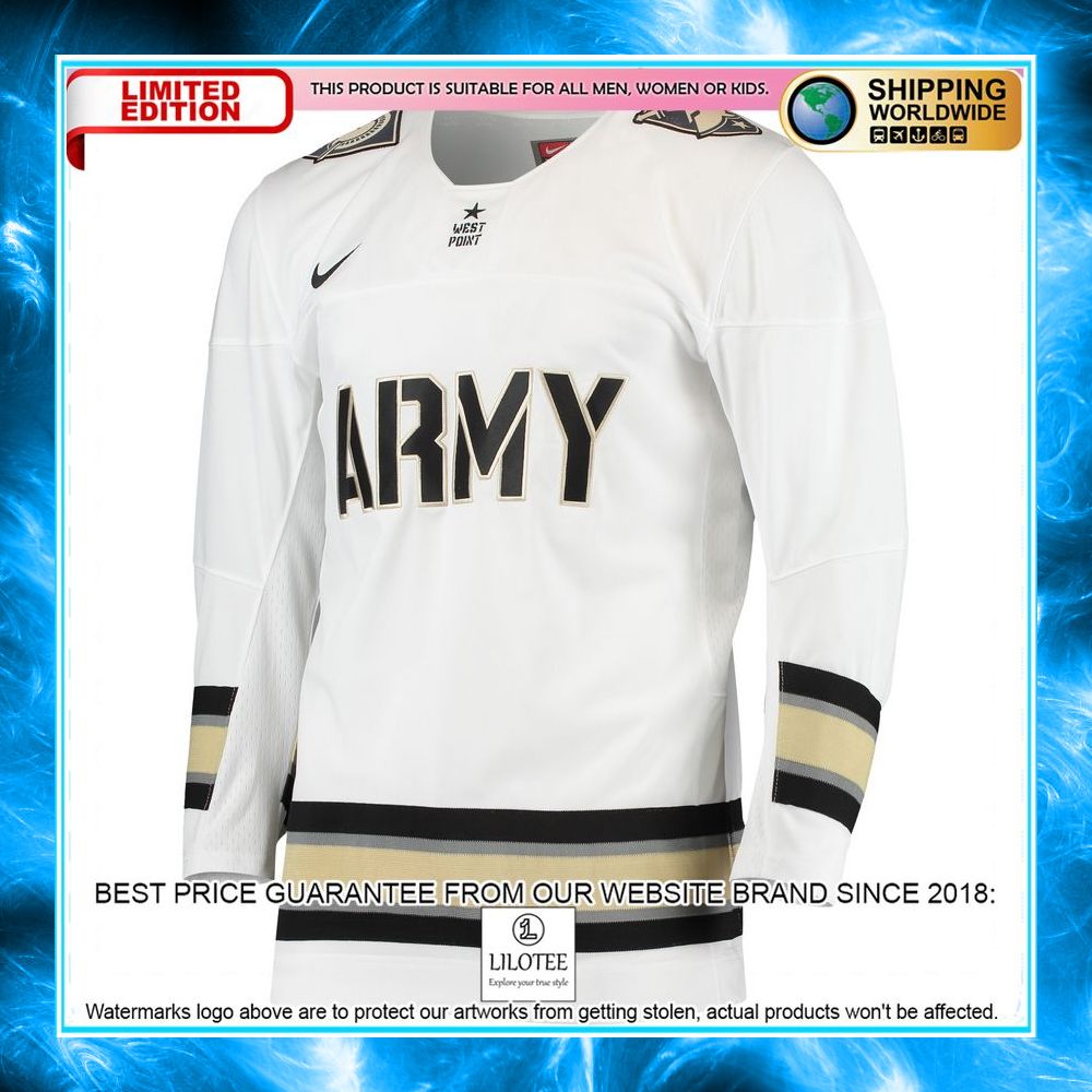 army black knights replica white hockey jersey 2 865