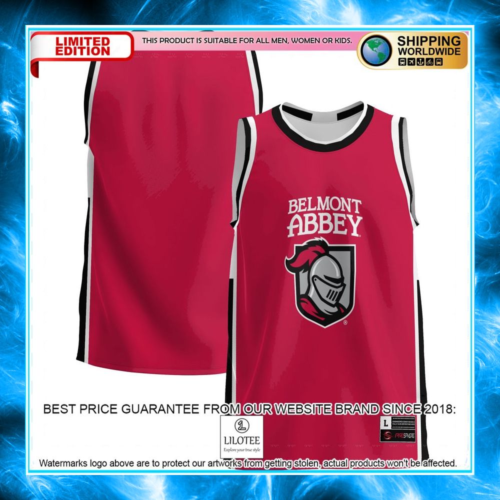 belmont abbey crusaders scarlet basketball jersey 1 981