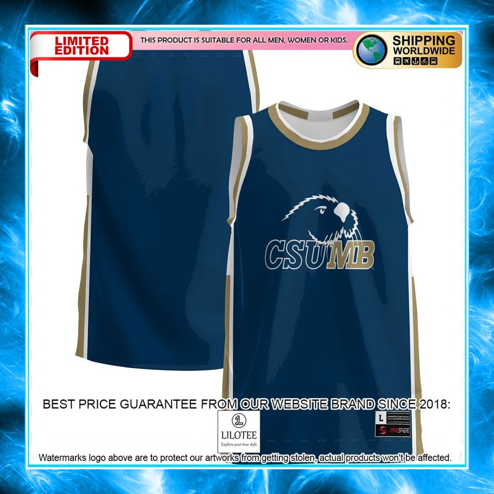 cal state monterey bay otters blue basketball jersey 1 967