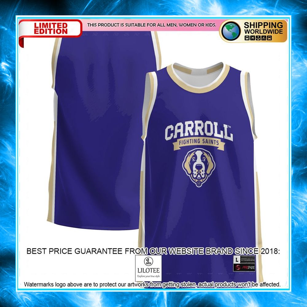 carroll college fighting saints purple basketball jersey 1 619