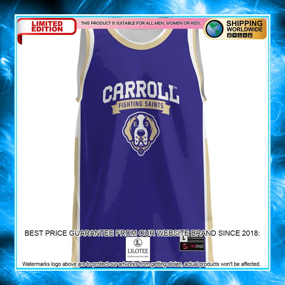 carroll college fighting saints purple basketball jersey 2 654