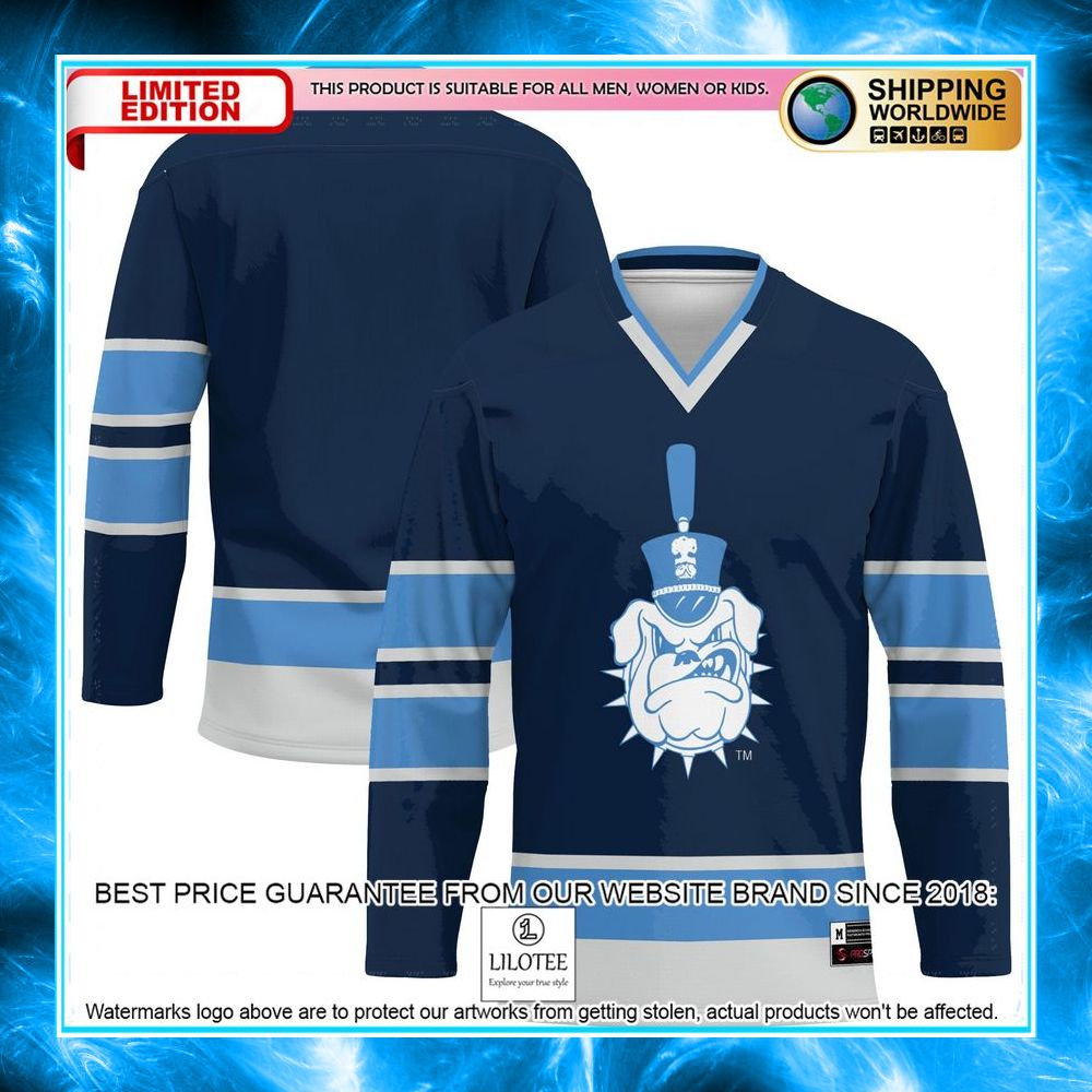 citadel bulldogs navy hockey jersey 1 421