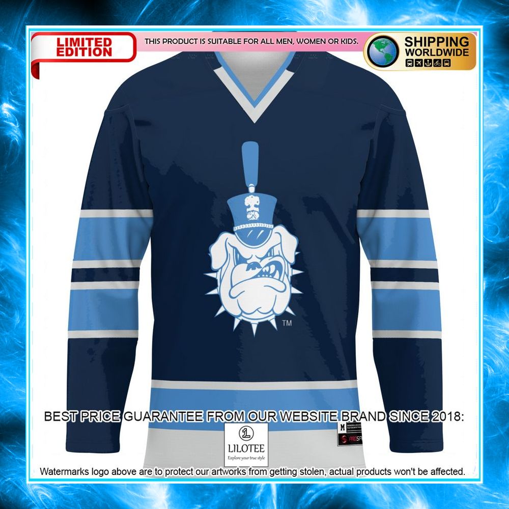 citadel bulldogs navy hockey jersey 2 117