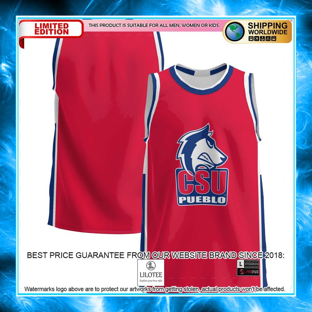 colorado state pueblo thunderwolves red basketball jersey 1 82