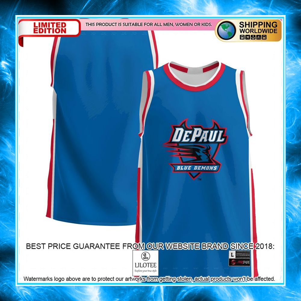 depaul blue demons royal basketball jersey 1 96