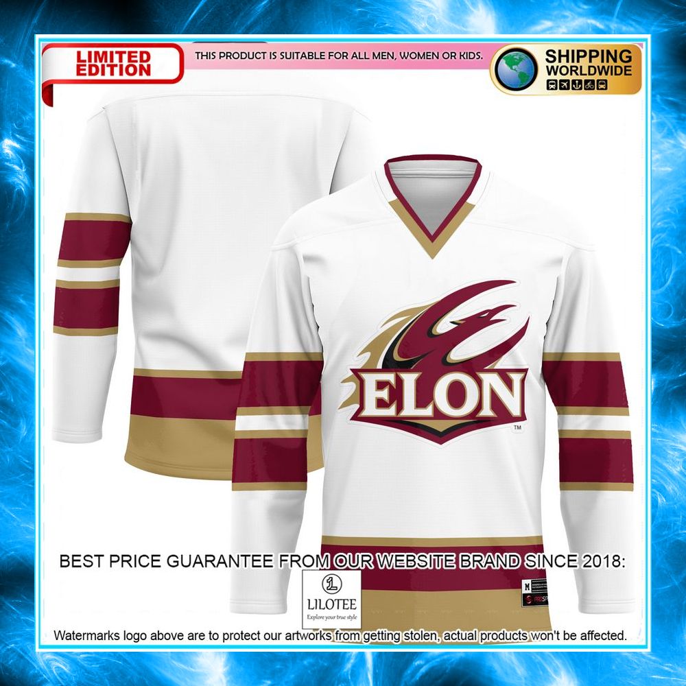 elon phoenix white hockey jersey 1 607