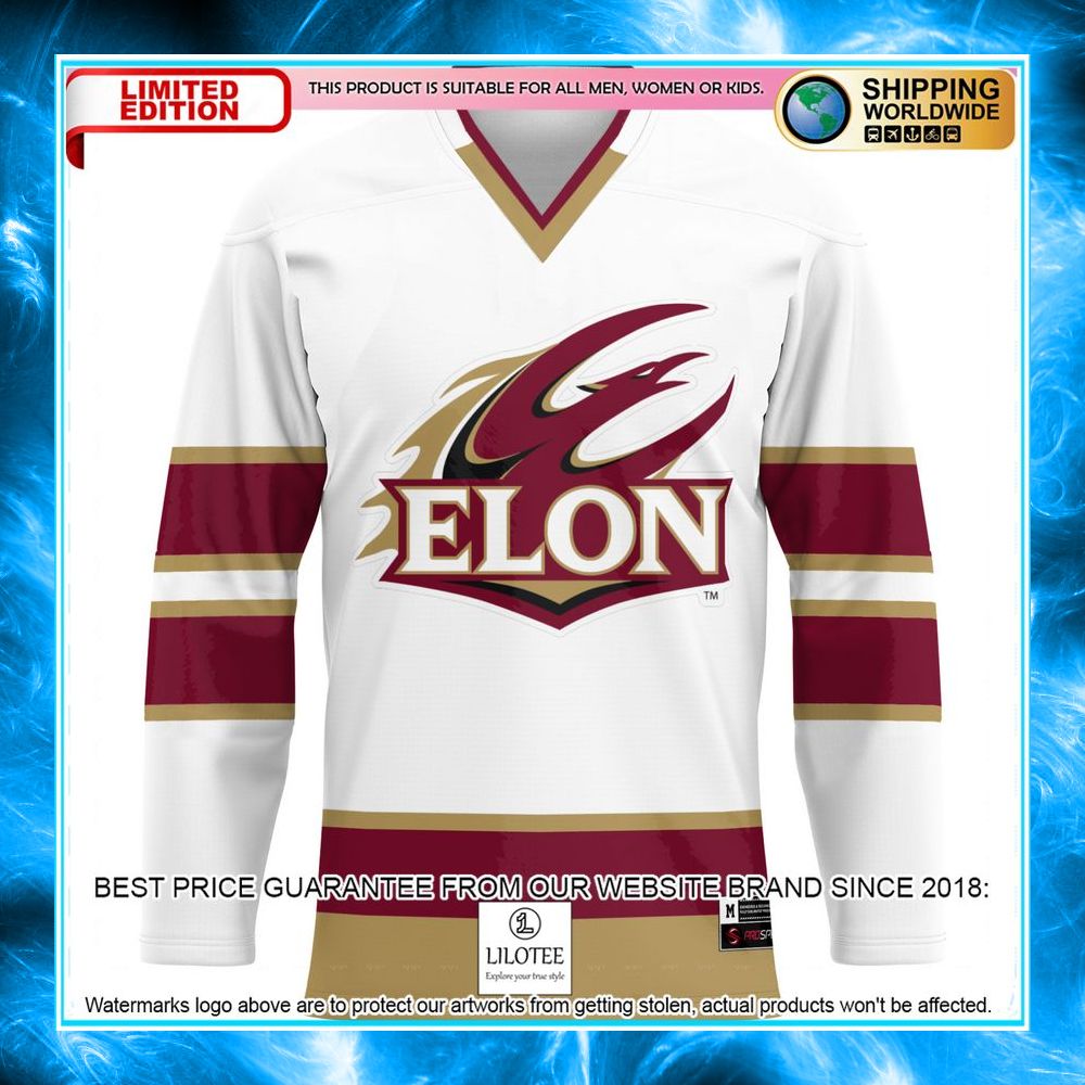 elon phoenix white hockey jersey 2 106