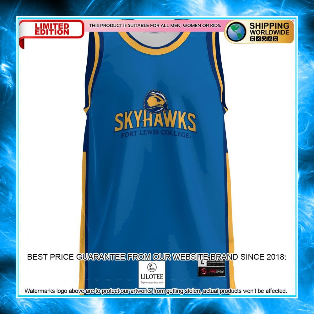 fort lewis college skyhawks blue basketball jersey 2 949