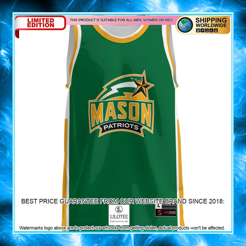 george mason patriots green basketball jersey 2 503