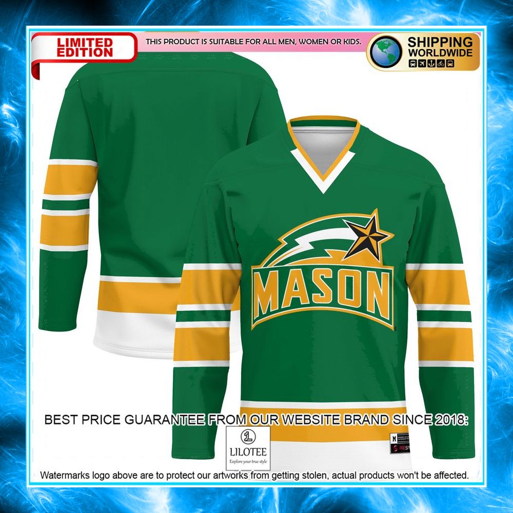 george mason patriots green hockey jersey 1 888