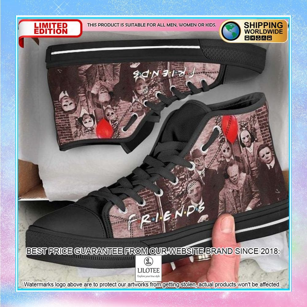 horror characters friends canvas high top shoes 1 467