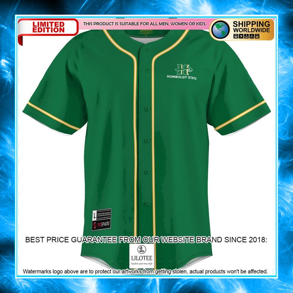 humboldt state jacks green baseball jersey 2 355