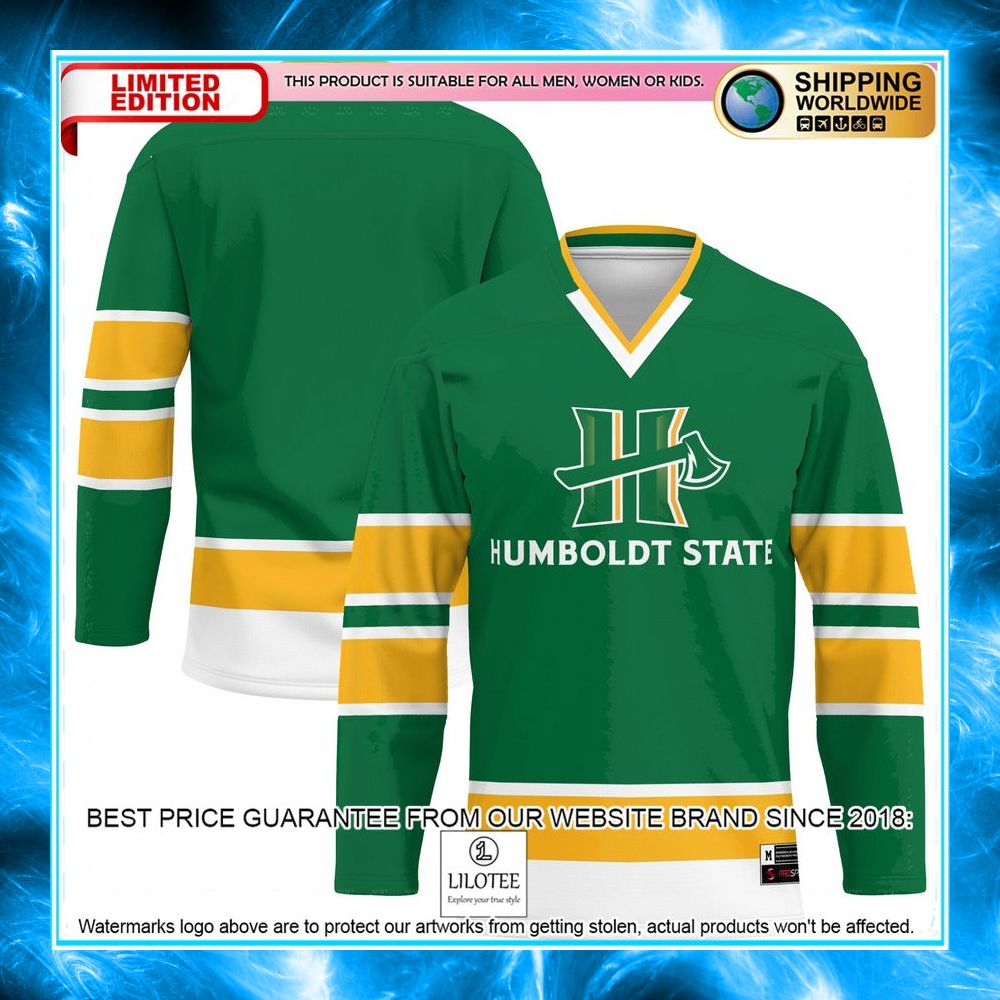 humboldt state jacks green hockey jersey 1 283