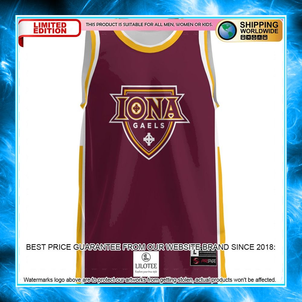 iona college gaels maroon basketball jersey 2 914