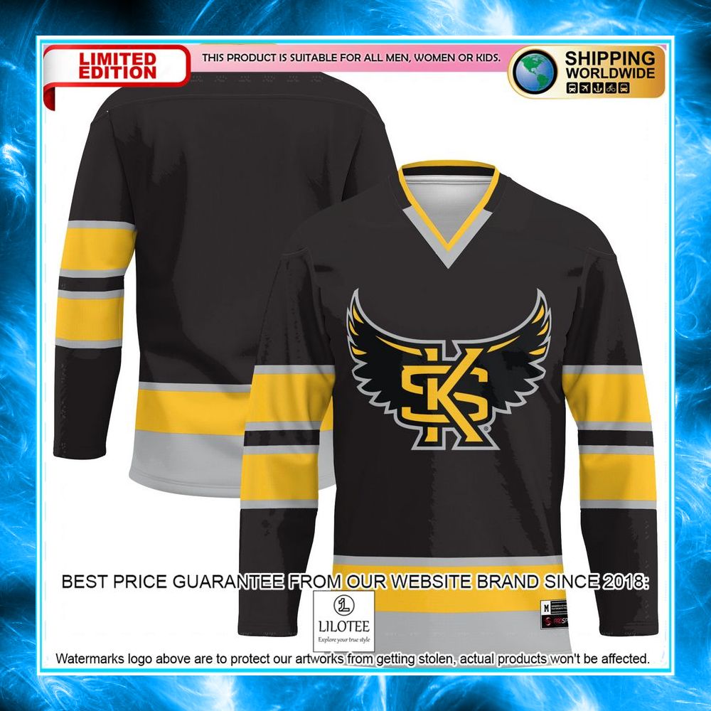 kennesaw state owls black hockey jersey 1 716