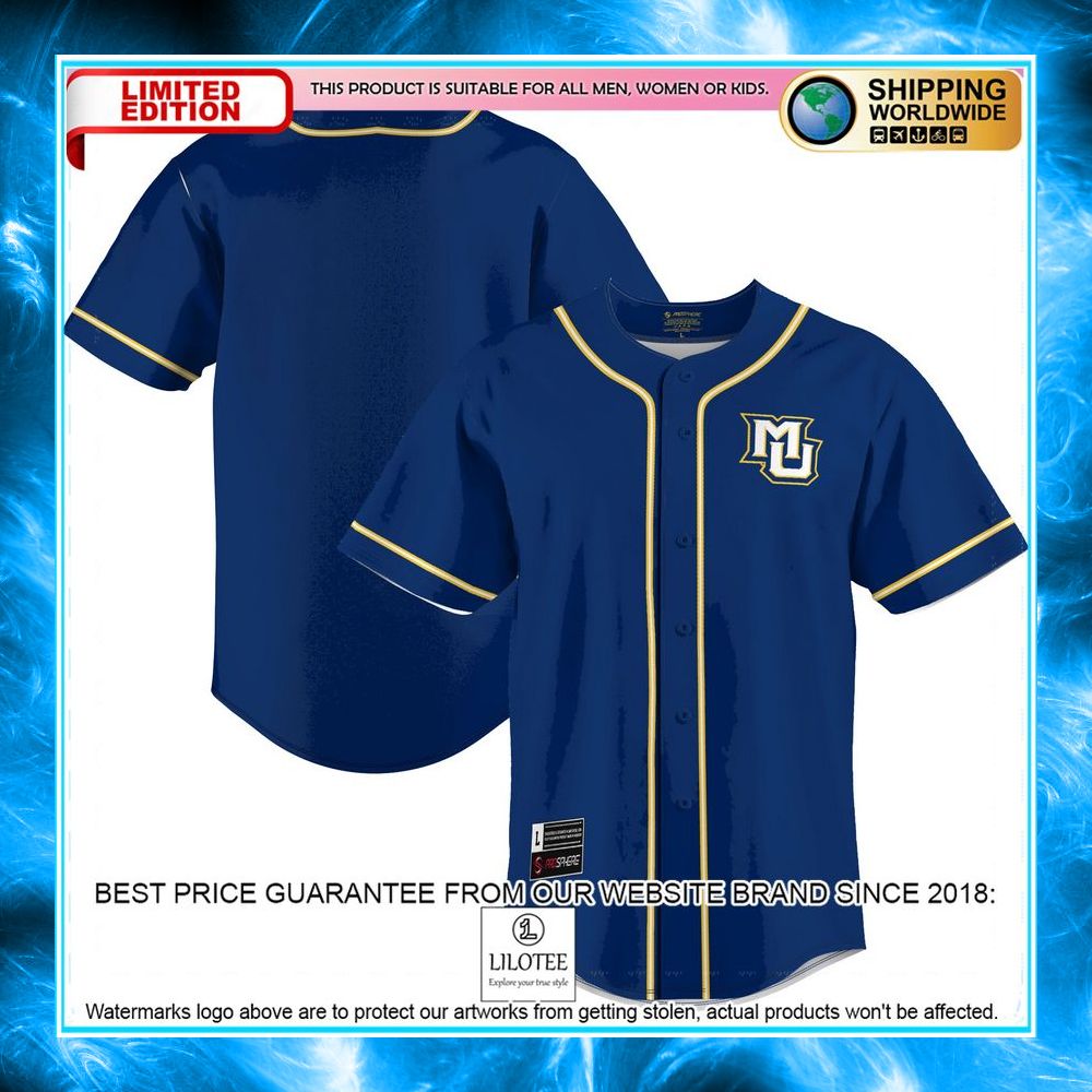 marquette golden eagles blue baseball jersey 1 179