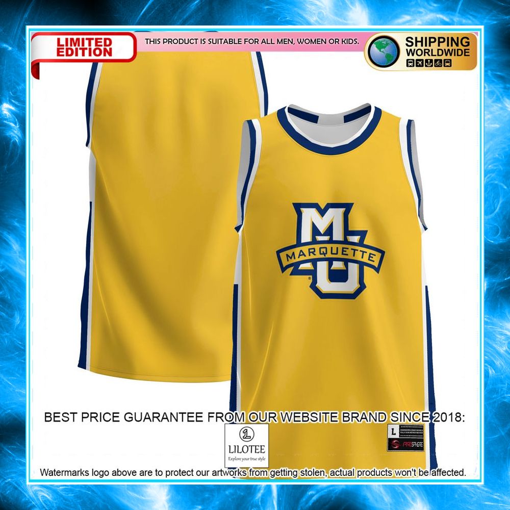 marquette golden eagles gold basketball jersey 1 783
