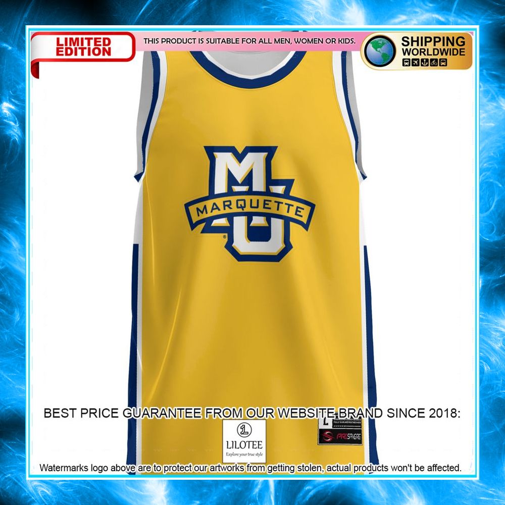 marquette golden eagles gold basketball jersey 2 722
