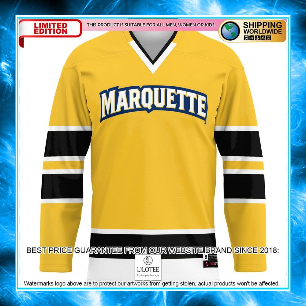 marquette golden eagles gold hockey jersey 2 272