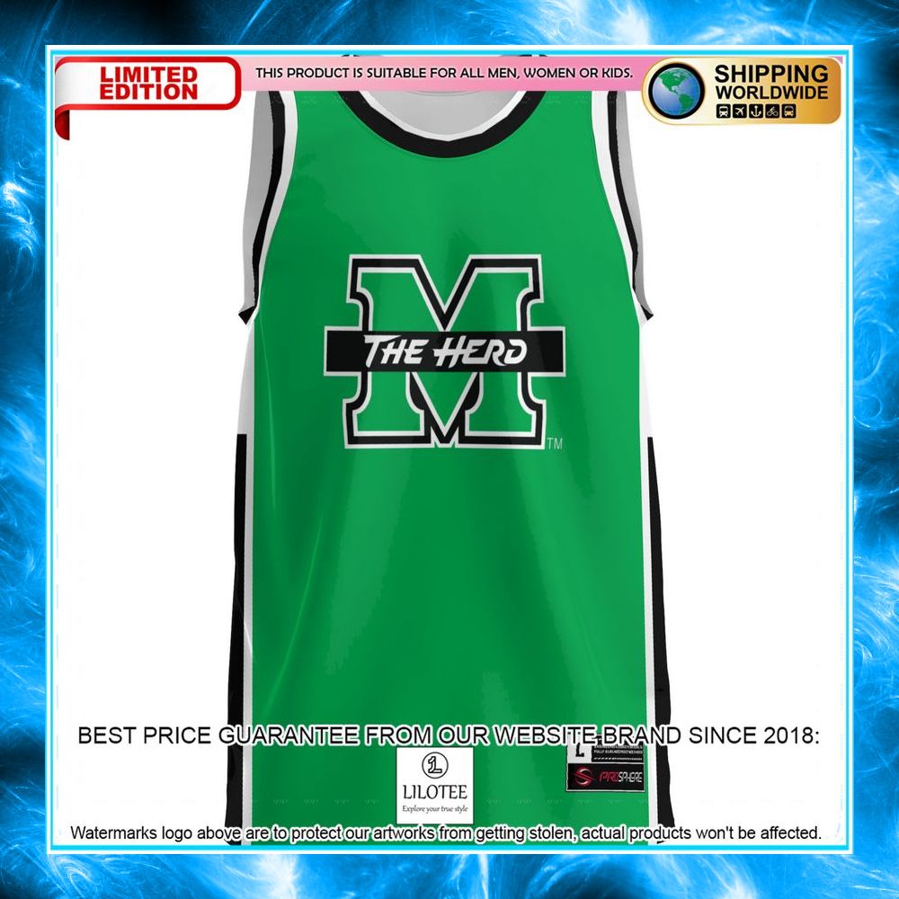 marshall thundering herd kelly green basketball jersey 2 251