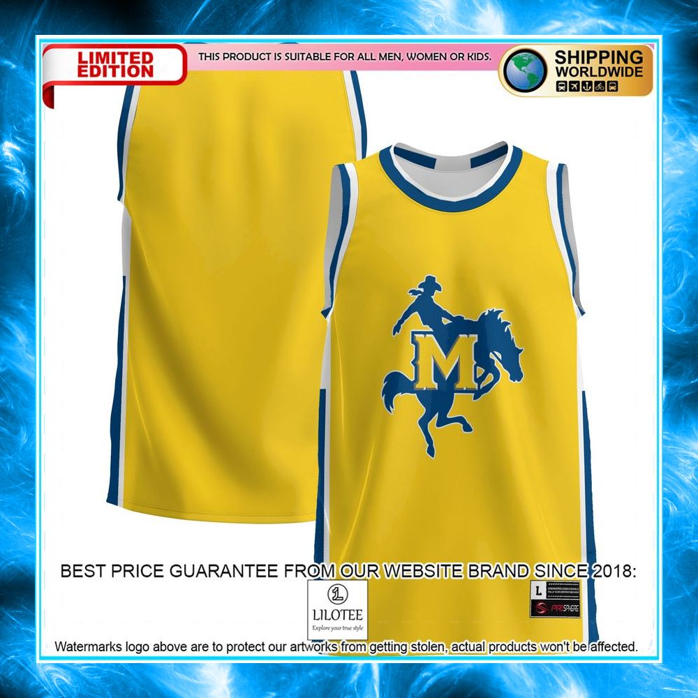 mcneese state cowboys gold basketball jersey 1 480