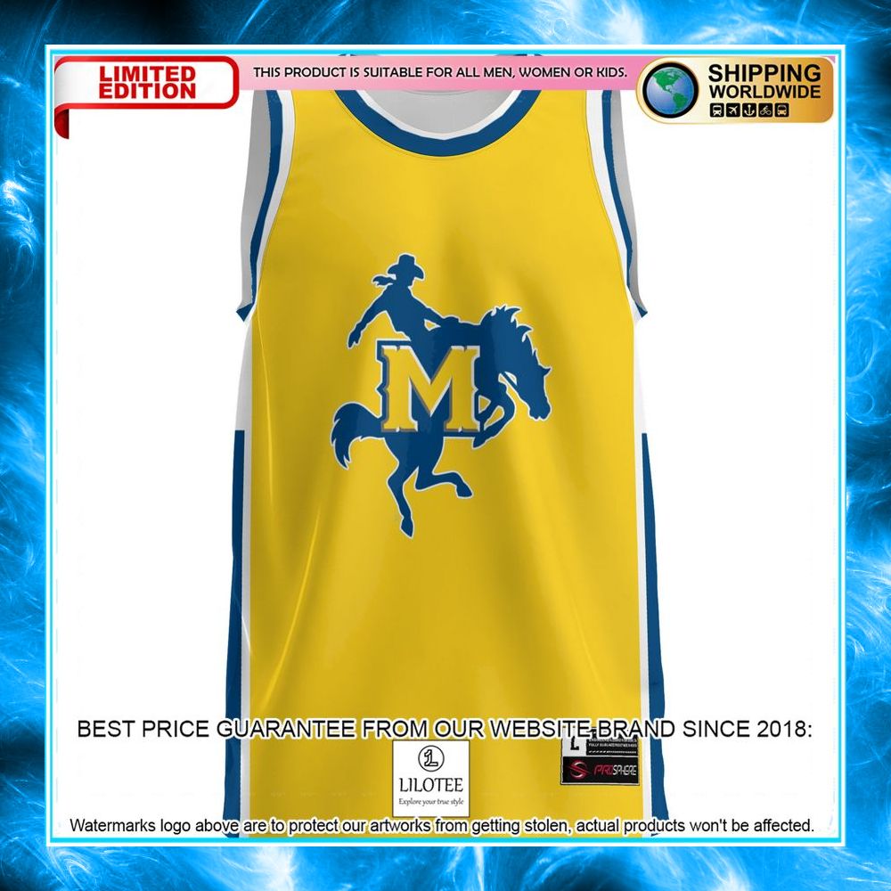 mcneese state cowboys gold basketball jersey 2 764